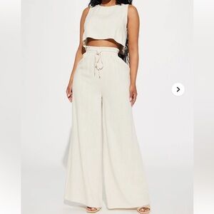 NWT. Wide Leg Drawstring Pant-set